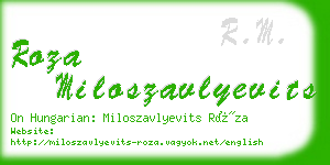 roza miloszavlyevits business card